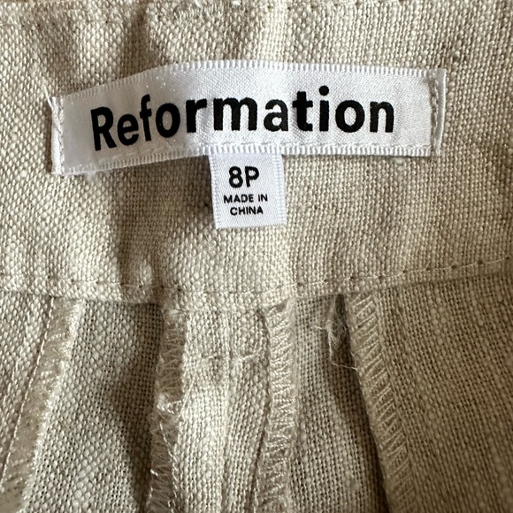 Reformation Linen Pants Size 8 Petite NWOT - Picture 2 of 3
